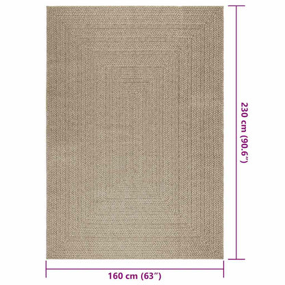 Vloerkleed ZIZUR beige binnen en buiten 160x230 cm jute look