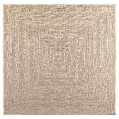 Vloerkleed ZIZUR beige binnen en buiten 200x200 cm jute look