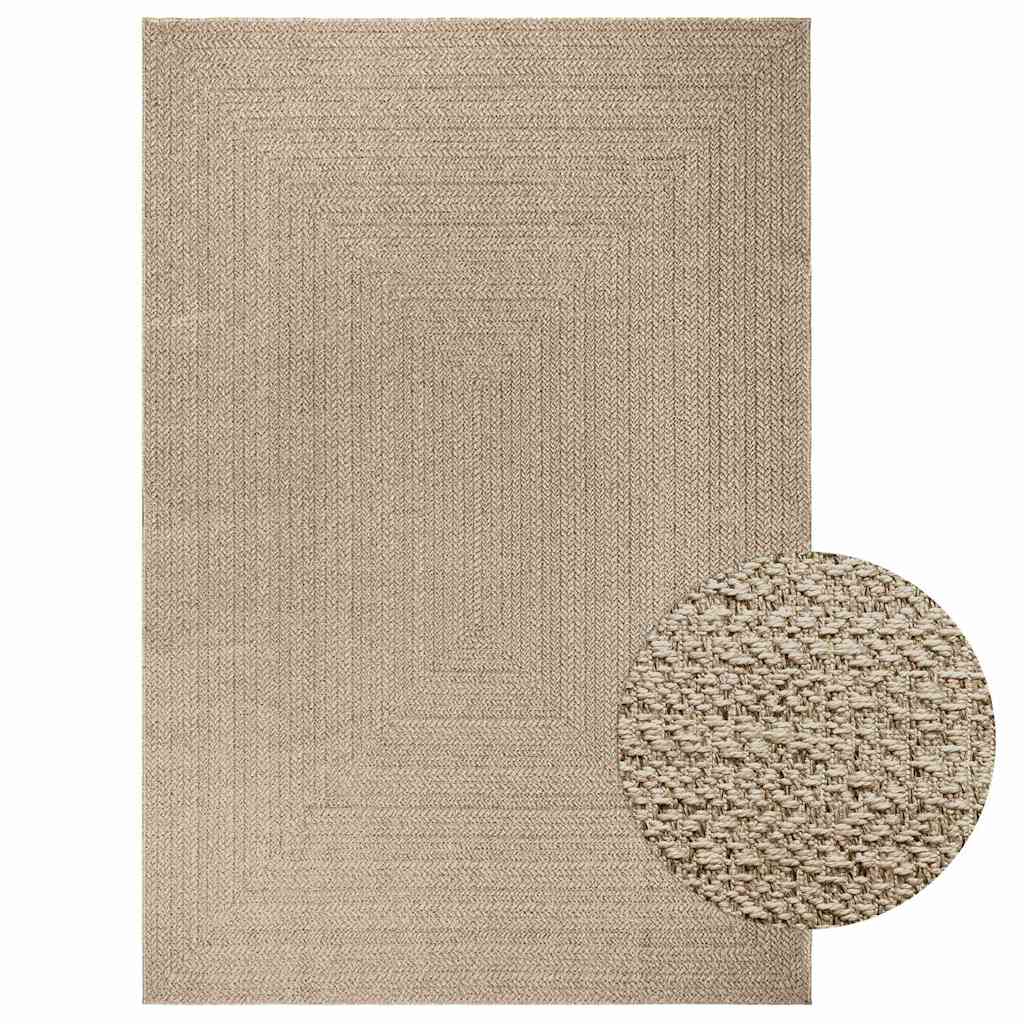 Vloerkleed ZIZUR beige binnen en buiten 200x290 cm jute look