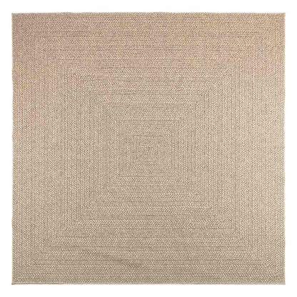 Vloerkleed ZIZUR beige binnen en buiten 240x240 cm jute look