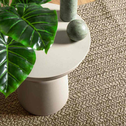 Vloerkleed ZIZUR beige binnen en buiten 240x240 cm jute look