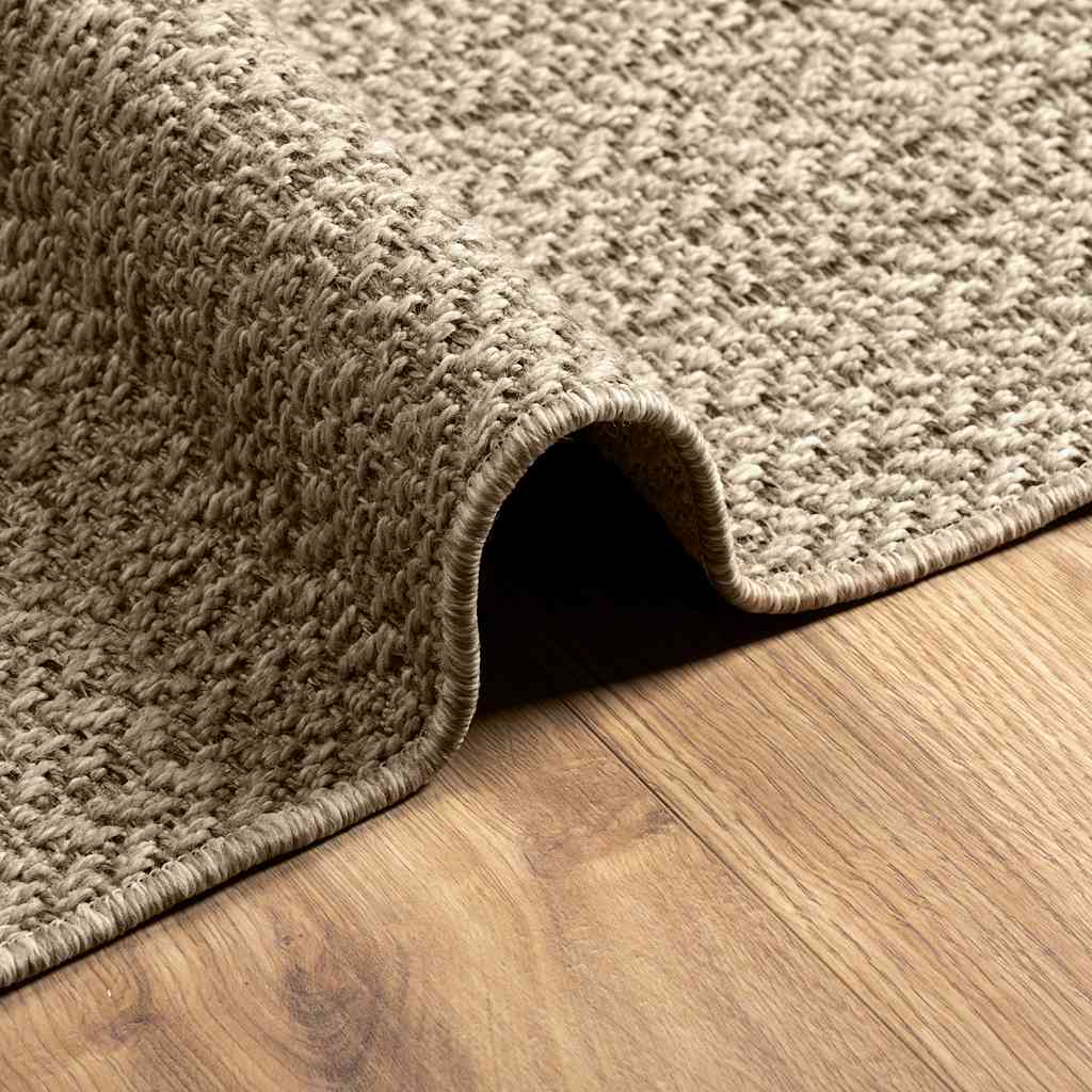 Vloerkleed ZIZUR beige binnen en buiten 240x240 cm jute look