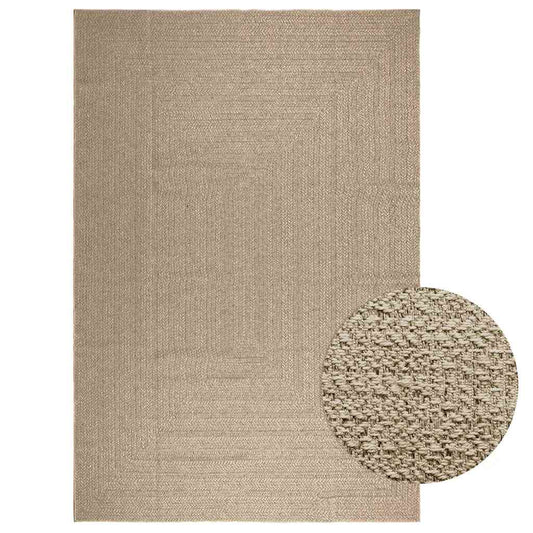 Vloerkleed ZIZUR beige binnen en buiten 240x340 cm jute look