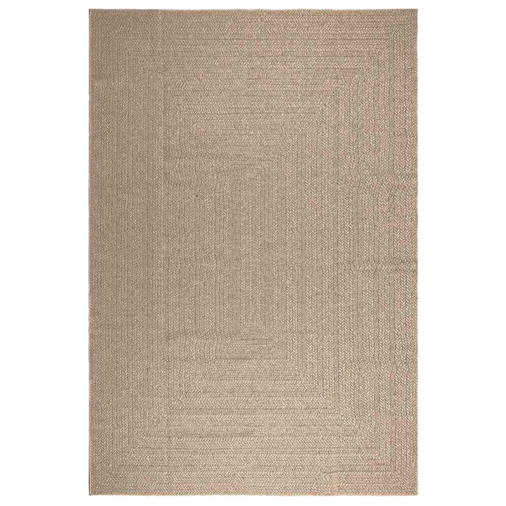 Vloerkleed ZIZUR beige binnen en buiten 240x340 cm jute look