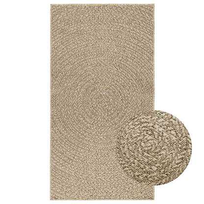 Vloerkleed ZIZUR beige binnen en buiten 80x150 cm jute look