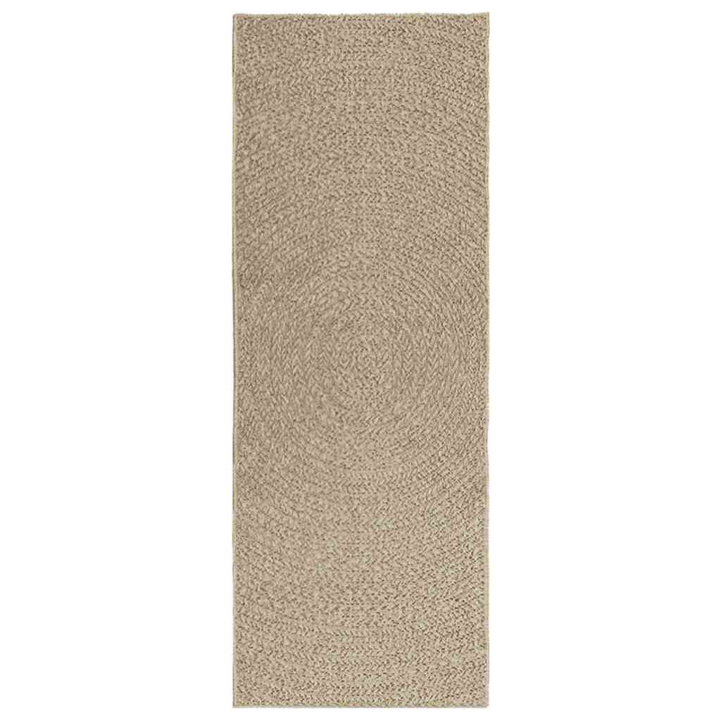 Vloerkleed ZIZUR beige binnen en buiten 80x200 cm jute look