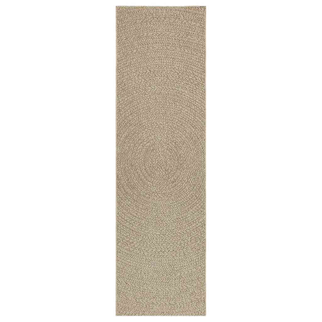 Vloerkleed ZIZUR beige binnen en buiten 80x250 cm jute look