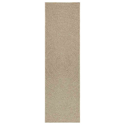 Vloerkleed ZIZUR beige binnen en buiten 80x250 cm jute look