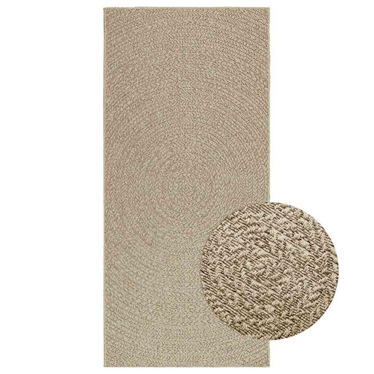 Vloerkleed ZIZUR beige binnen en buiten 100x200 cm jute look