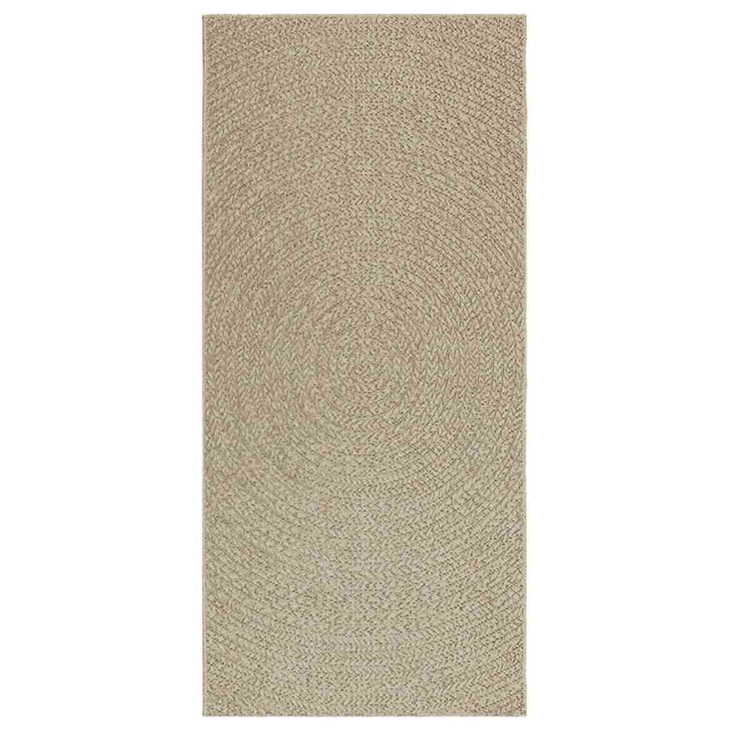 Vloerkleed ZIZUR beige binnen en buiten 100x200 cm jute look