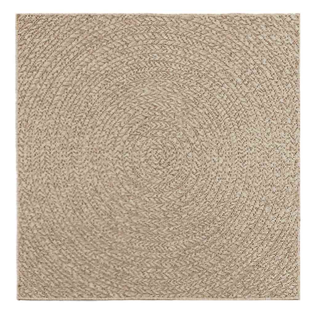 Vloerkleed ZIZUR beige binnen en buiten 120x120 cm jute look