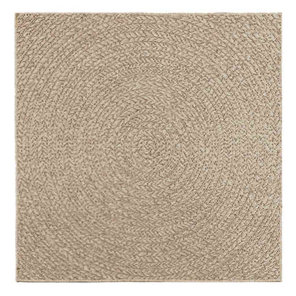 Vloerkleed ZIZUR beige binnen en buiten 120x120 cm jute look