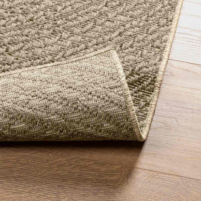 Vloerkleed ZIZUR beige binnen en buiten 120x120 cm jute look