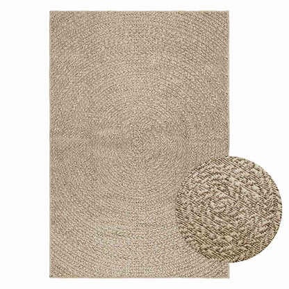 Vloerkleed ZIZUR beige binnen en buiten 120x170 cm jute look