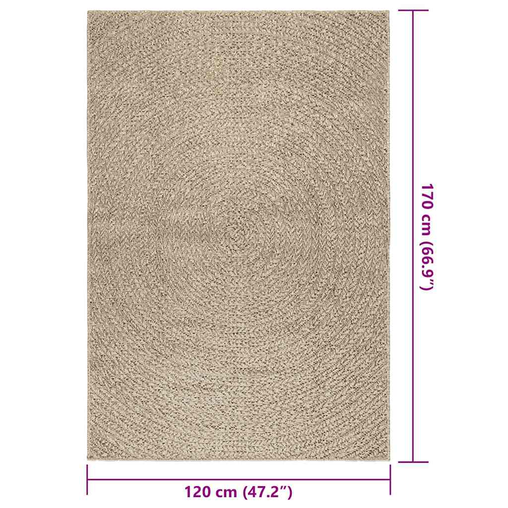 Vloerkleed ZIZUR beige binnen en buiten 120x170 cm jute look