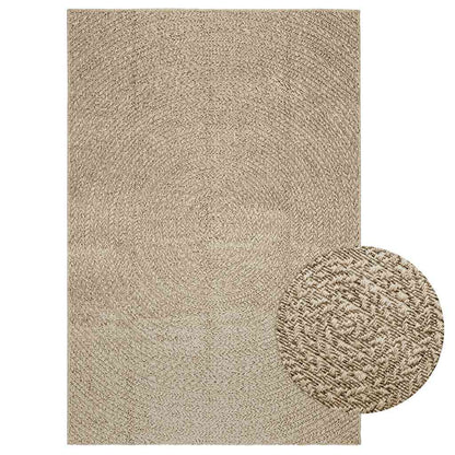 Vloerkleed ZIZUR beige binnen en buiten 140x200 cm jute look