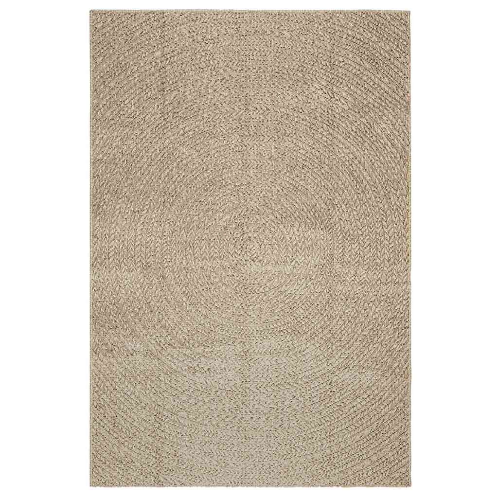 Vloerkleed ZIZUR beige binnen en buiten 140x200 cm jute look