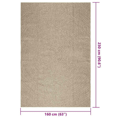 Vloerkleed ZIZUR beige binnen en buiten 160x230 cm jute look