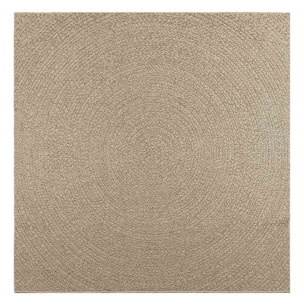 Vloerkleed ZIZUR beige binnen en buiten 200x200 cm jute look