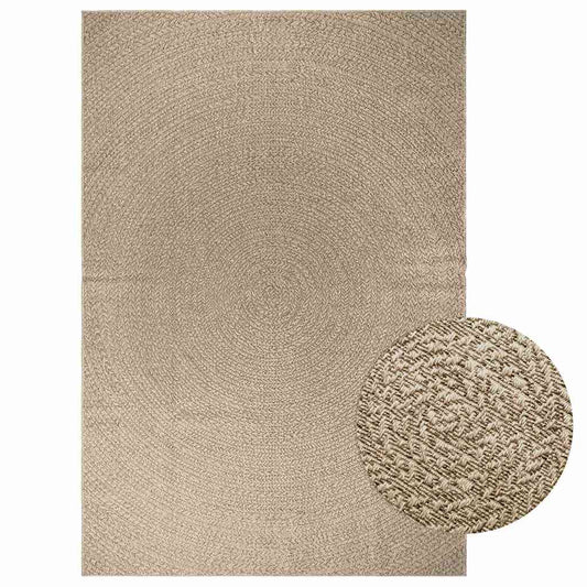 Vloerkleed ZIZUR beige binnen en buiten 200x290 cm jute look