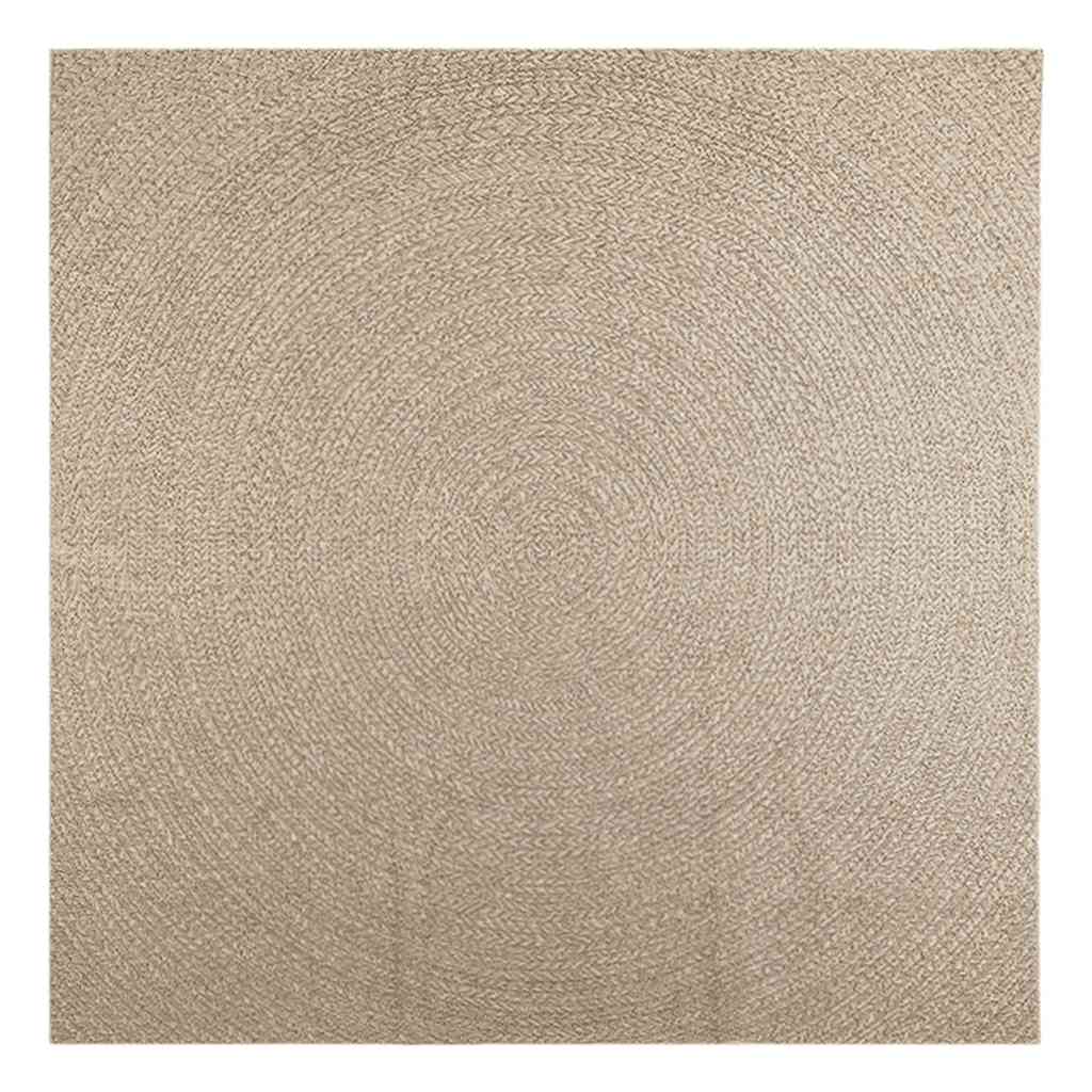 Vloerkleed ZIZUR beige binnen en buiten 240x240 cm jute look