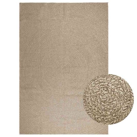 Vloerkleed ZIZUR beige binnen en buiten 240x340 cm jute look