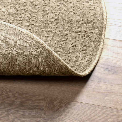 Vloerkleed ZIZUR beige binnen en buiten Ø 120 cm jute look