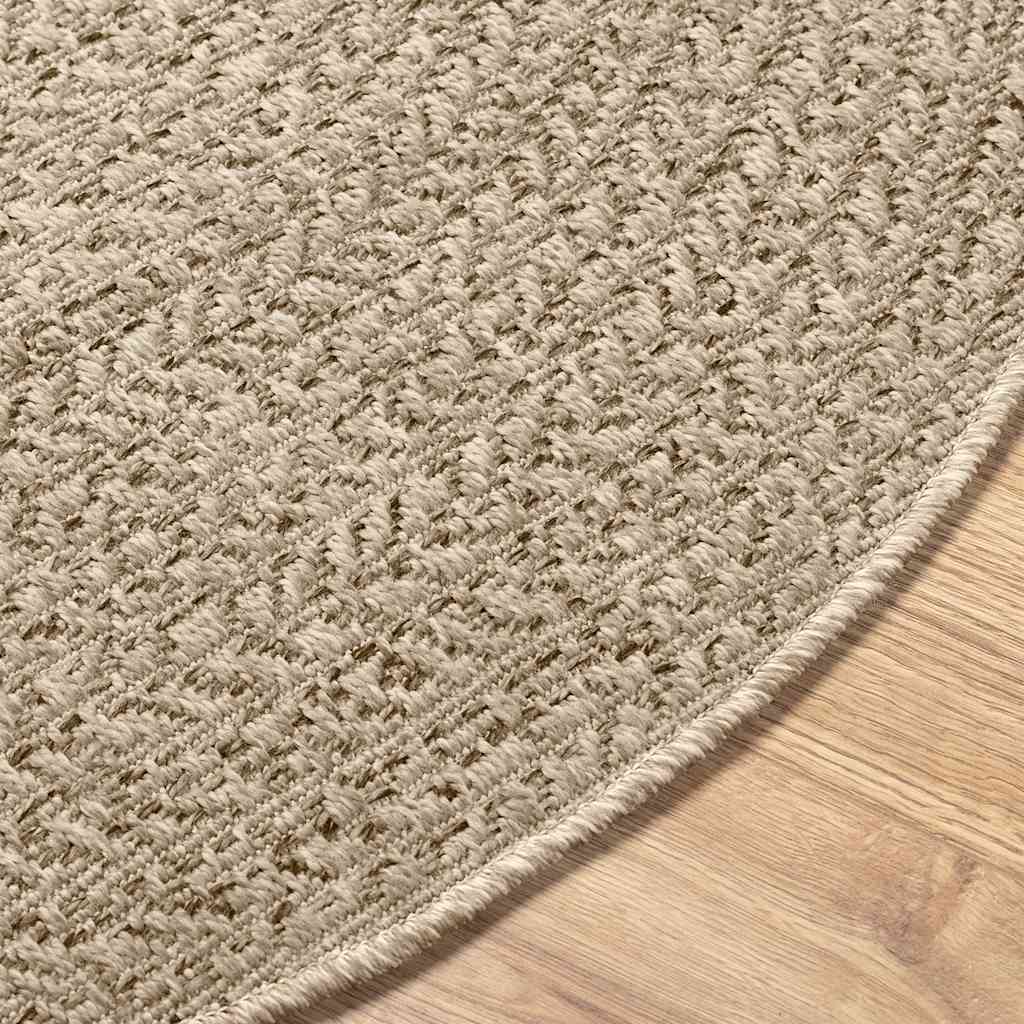 Vloerkleed ZIZUR beige binnen en buiten Ø 200 cm jute look