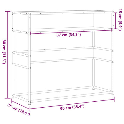 Wandtafel 90x35x80 cm bewerkt hout zwart