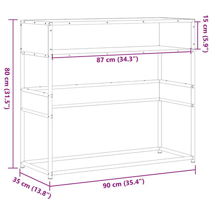 Wandtafel 90x35x80 cm bewerkt hout bruin eikenkleur