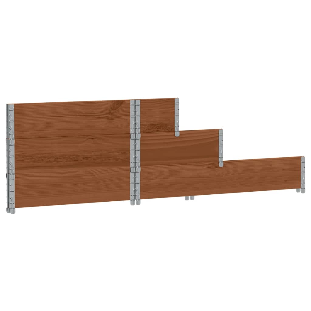 Verhoogde plantenbak 3-laags 120x80 cm massief grenenhout bruin