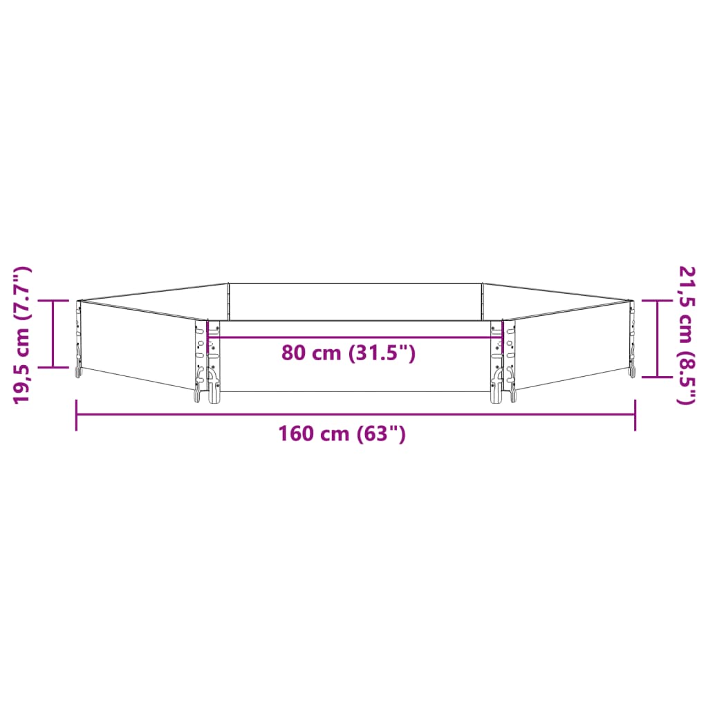 Verhoogde plantenbak zeshoekig 160x160 cm massief grenenhout