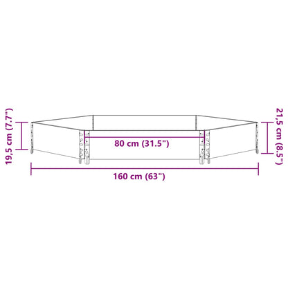 Verhoogde plantenbak zeshoekig 160x160 cm massief grenenhout