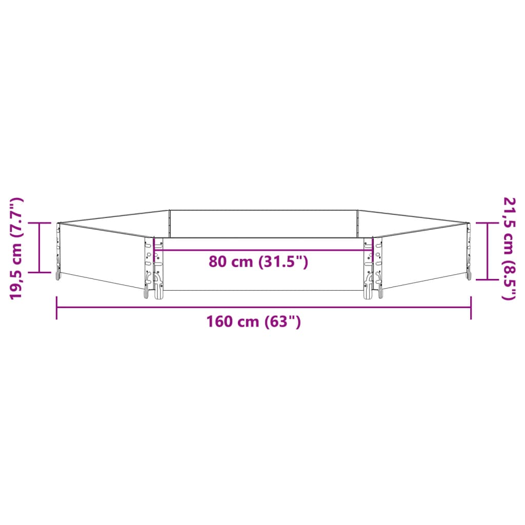 Verhoogde plantenbak zeshoekig 160x160 cm grenenhout grijs