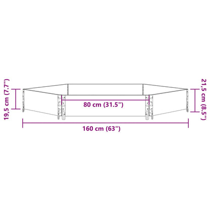 Verhoogde plantenbak zeshoekig 160x160 cm grenenhout grijs