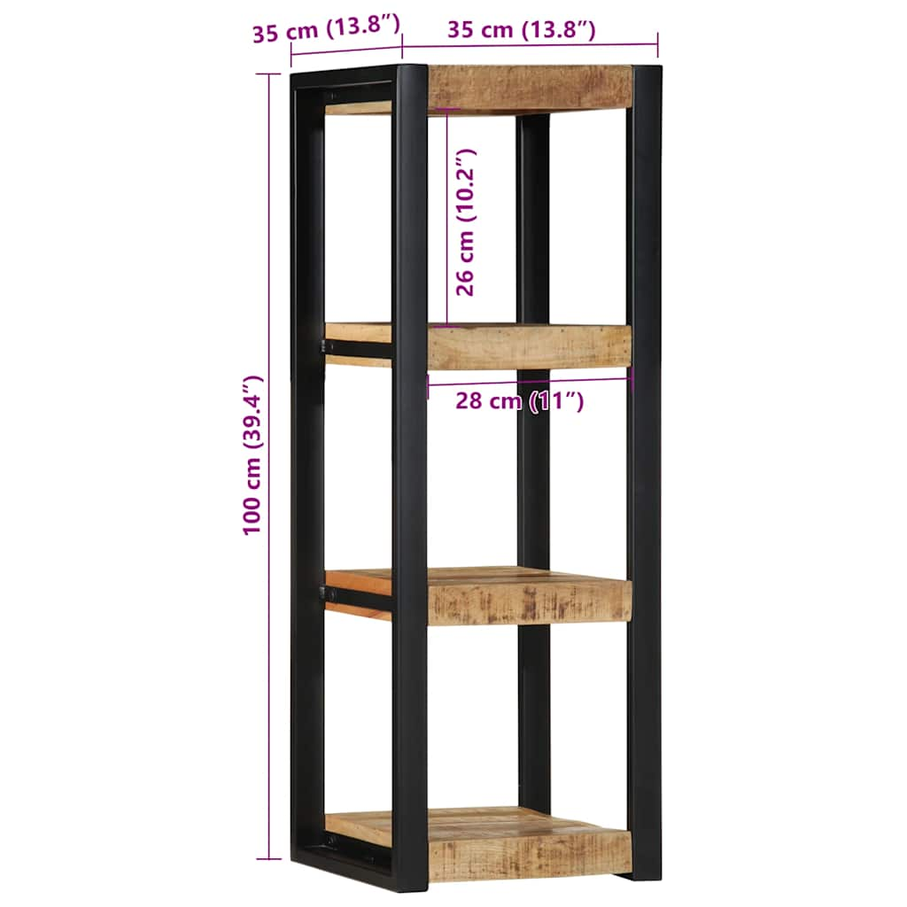 Wandschap 35x35x100 cm massief ruw mangohout