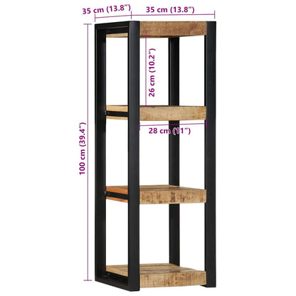 Wandschap 35x35x100 cm massief ruw mangohout