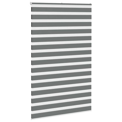 Zebra rolgordijn 140x230 cm stofbreedte 135,9 cm donkergrijs