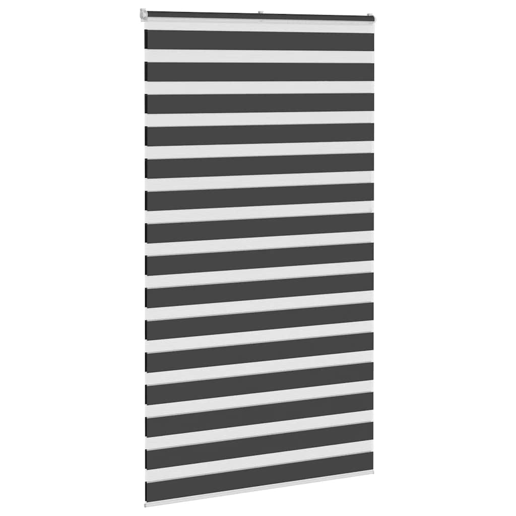 Zebra rolgordijn 130x200 cm stofbreedte 125,9 cm zwart