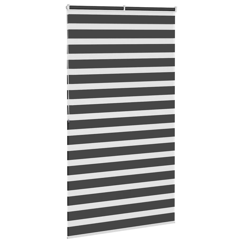 Zebra rolgordijn 130x200 cm stofbreedte 125,9 cm zwart