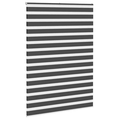 Zebra rolgordijn 155x200 cm stofbreedte 150,9 cm zwart