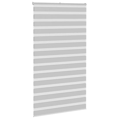 Zebra rolgordijn 130x230 cm stofbreedte 125,9 cm lichtgrijs