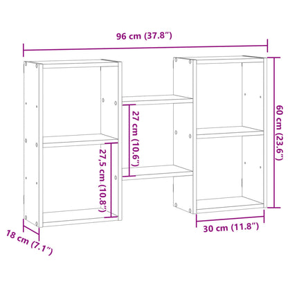 Wandschap 96x18x60 cm bewerkt hout wit