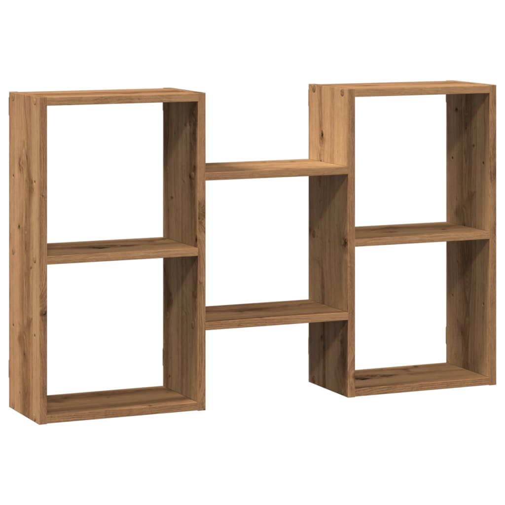 Wandschap 96x18x60 cm bewerkt hout artisanaal eikenkleurig