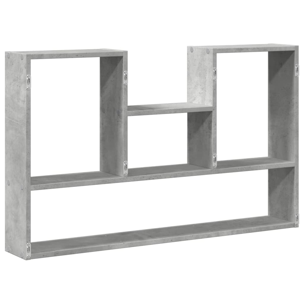 Wandschap 99x15x60 cm bewerkt hout betongrijs