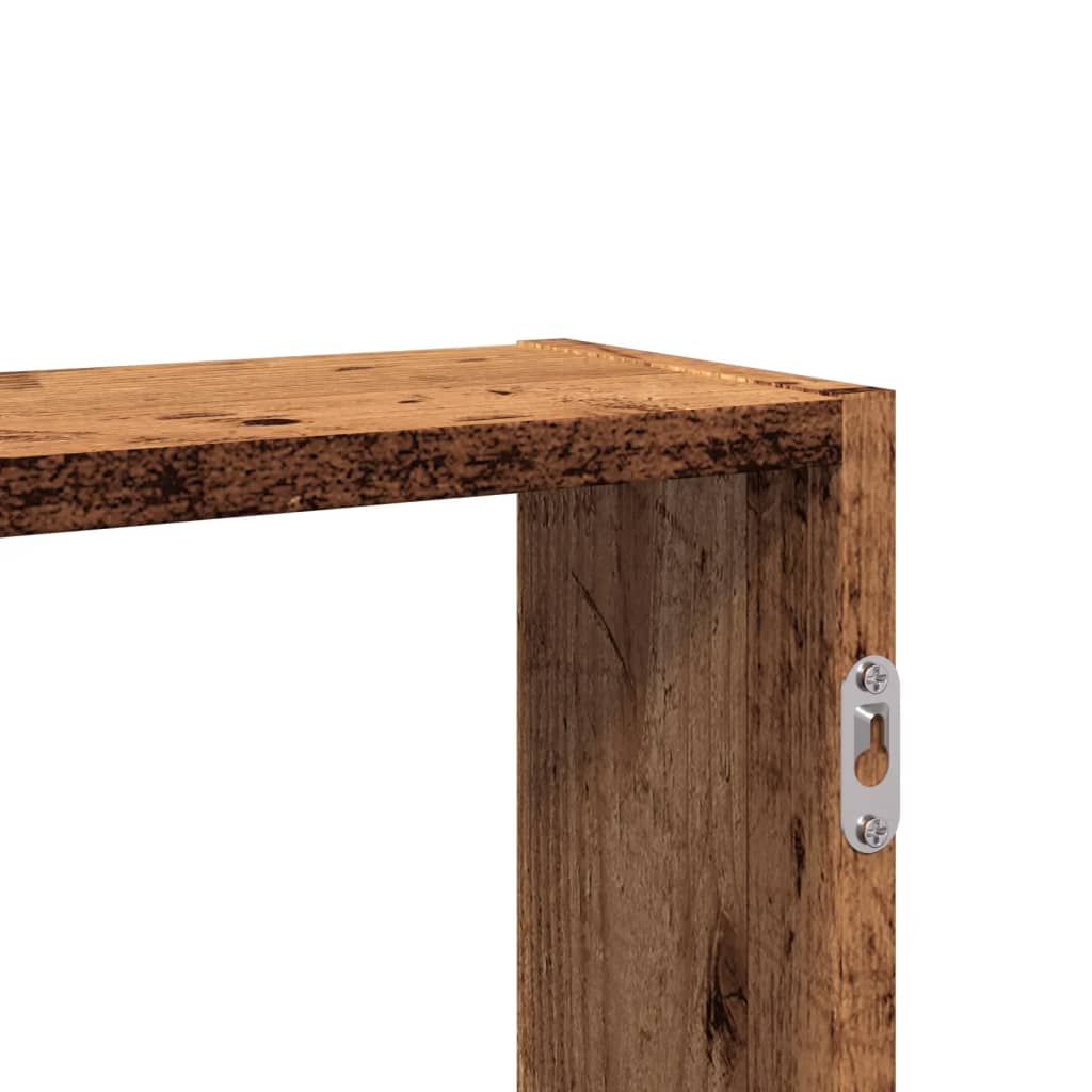 Wandschap 99x15x60 cm bewerkt hout oud houtkleurig