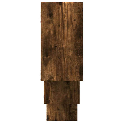 Wandschap 159x18x66 cm bewerkt hout gerookt eikenkleurig