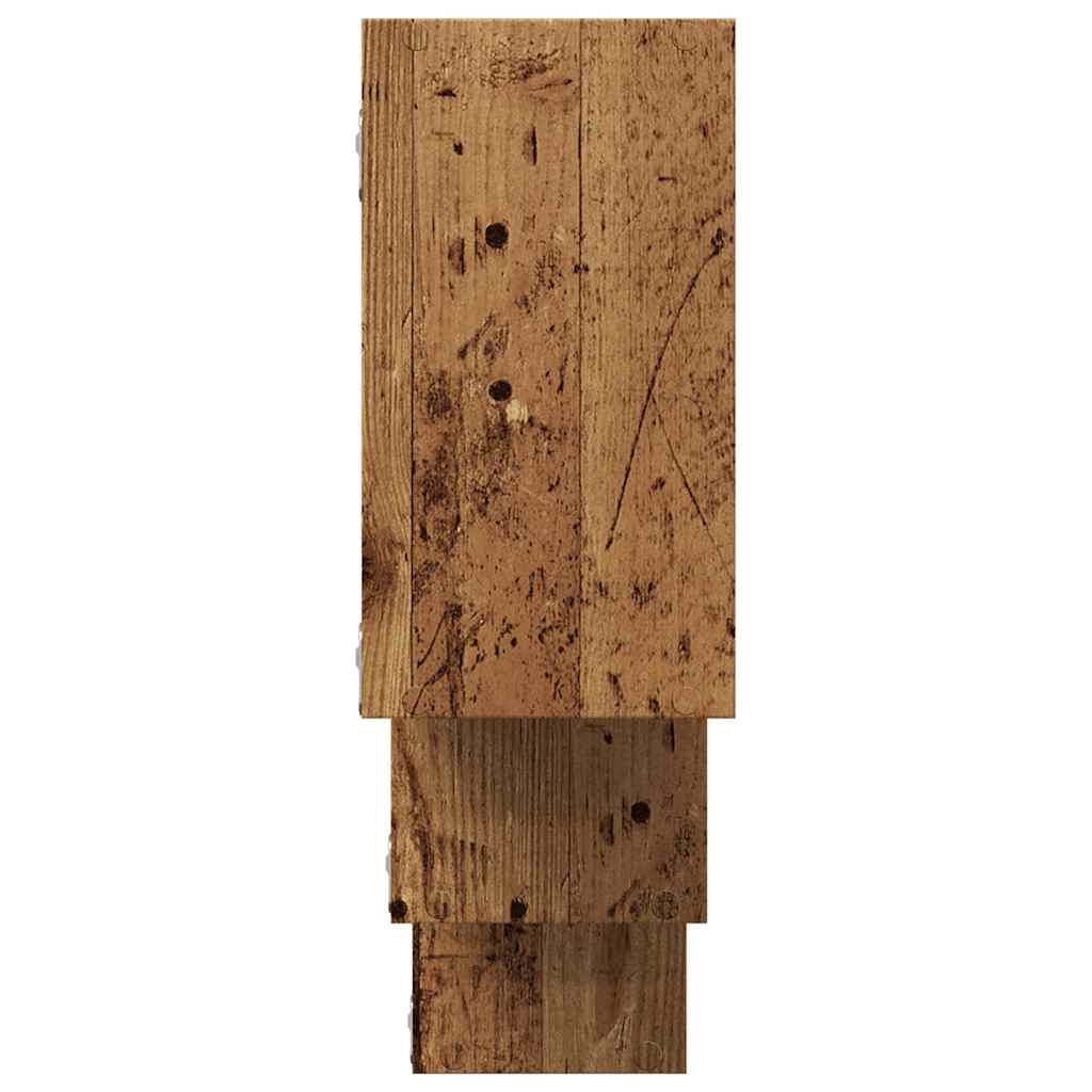 Wandschap 159x18x66 cm bewerkt hout oud houtkleurig