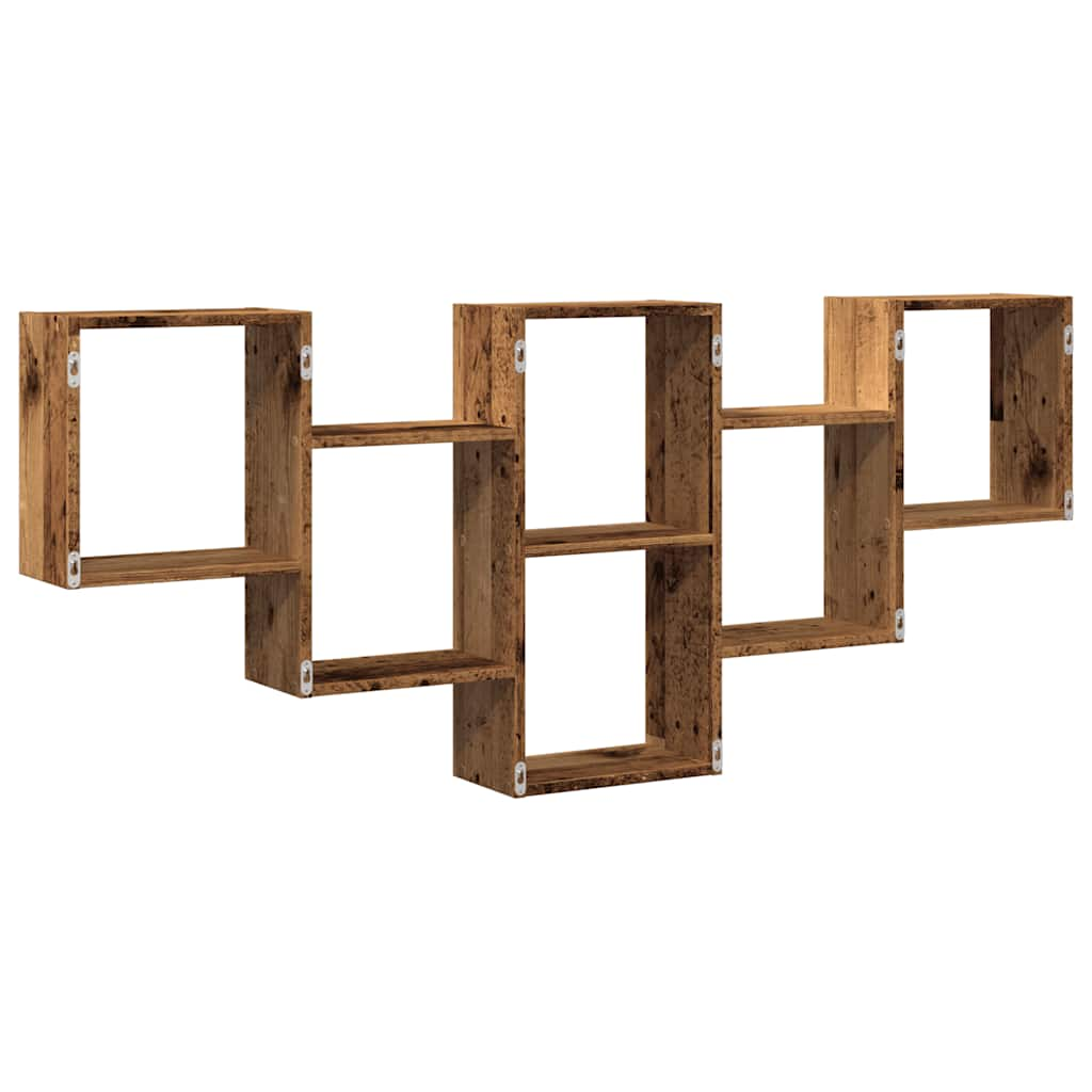 Wandschap 159x18x66 cm bewerkt hout oud houtkleurig