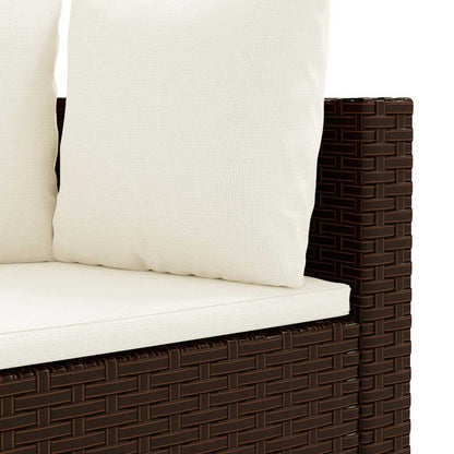 10-delige Loungeset met kussens poly rattan bruin